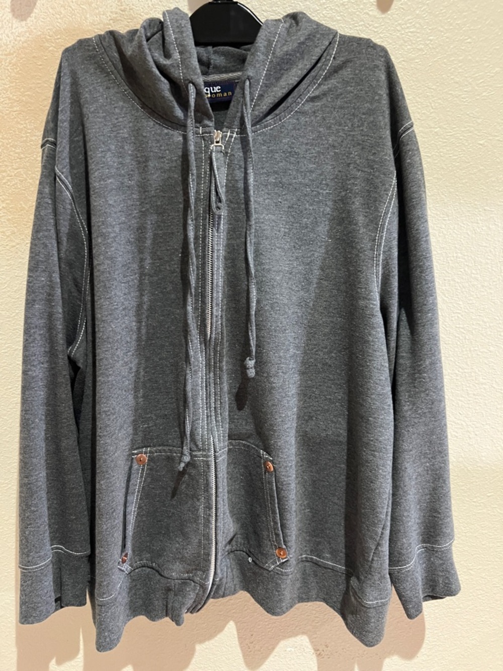 Woman’s Gray Full-Zip Hoodie Sweater - Casual Comfort